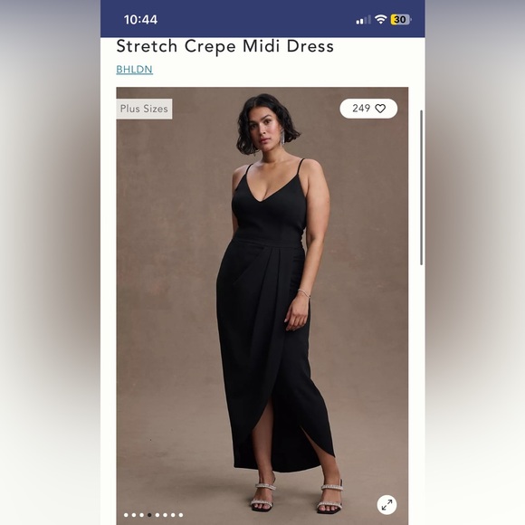 BHLDN “Lyra” maxi dress with wrap front, slit detail, black NWT - Picture 1 of 9